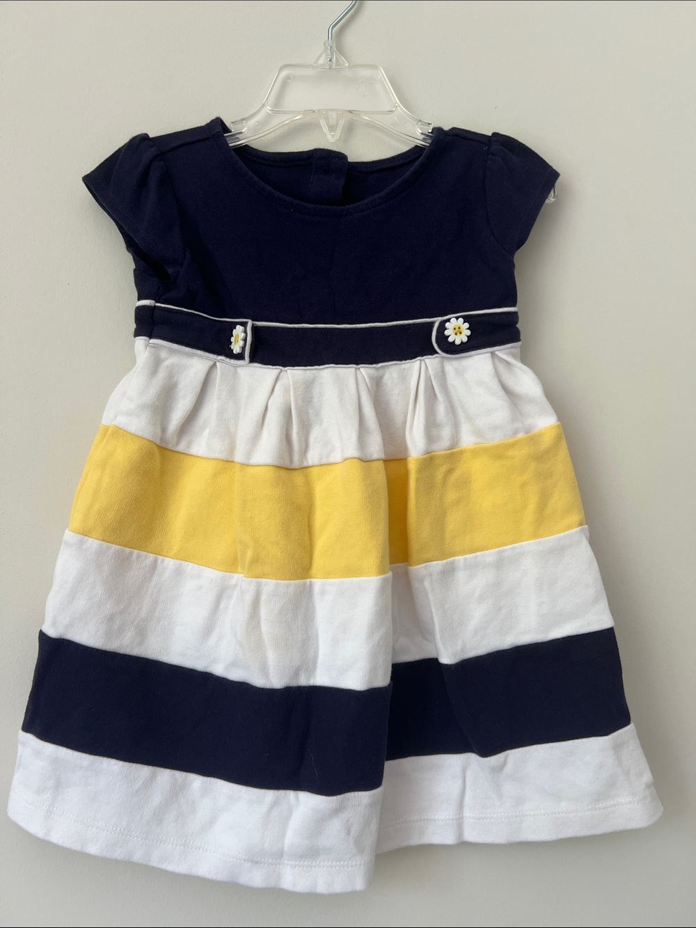 Gymboree Navy, White & Yellow Striped Girls Dress